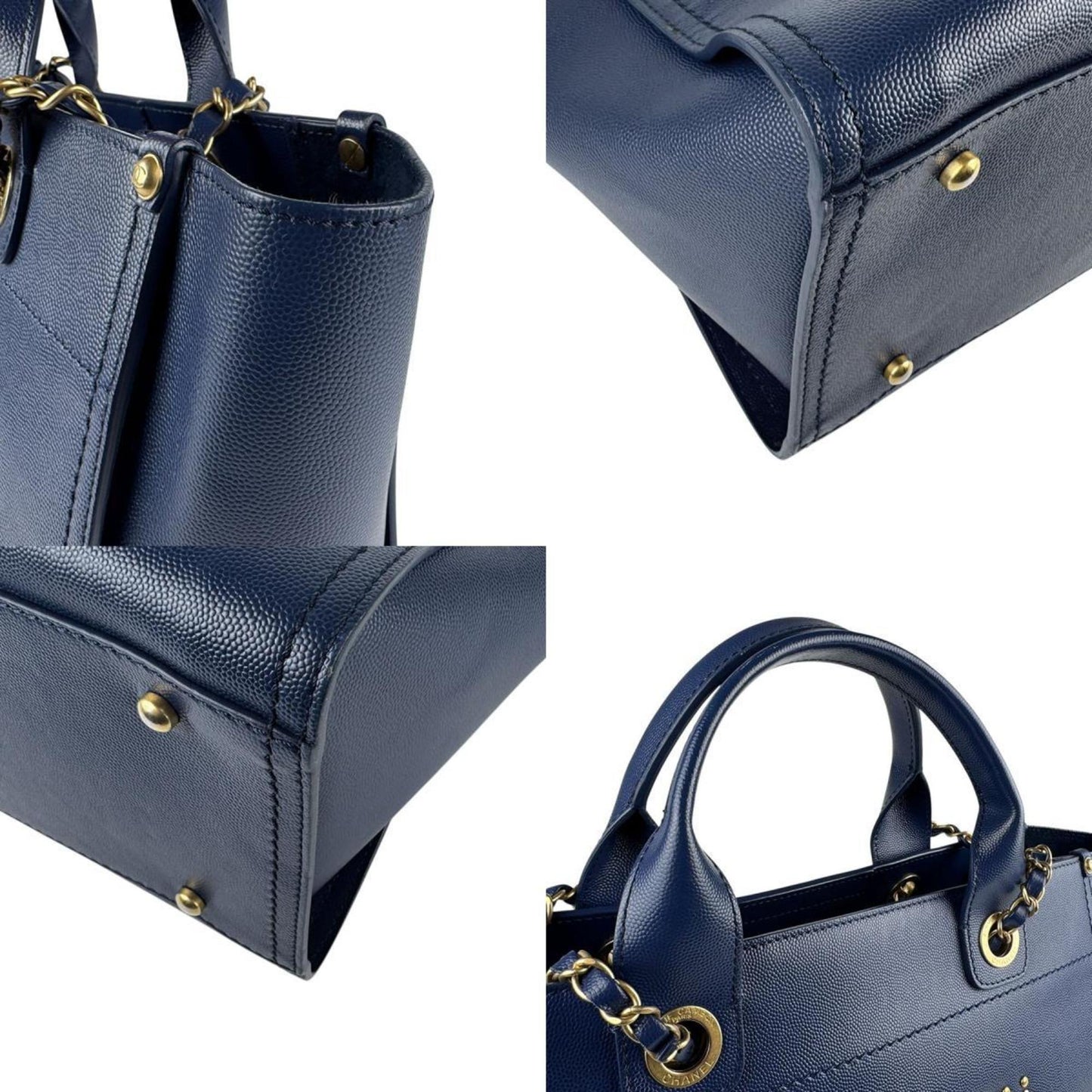 Chanel Blue Leather Deauville