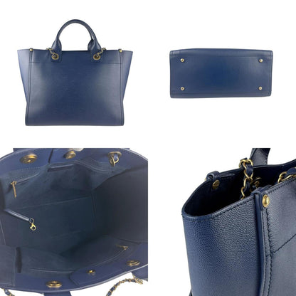 Chanel Blue Leather Deauville