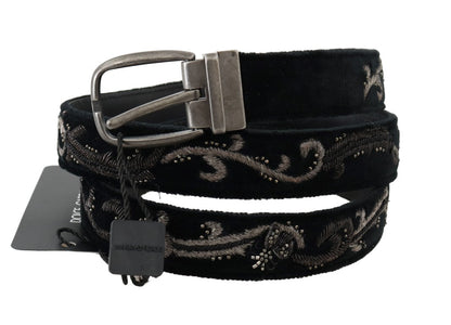 Dolce & Gabbana Elegant Black Cotton-Leather Men'S Belt