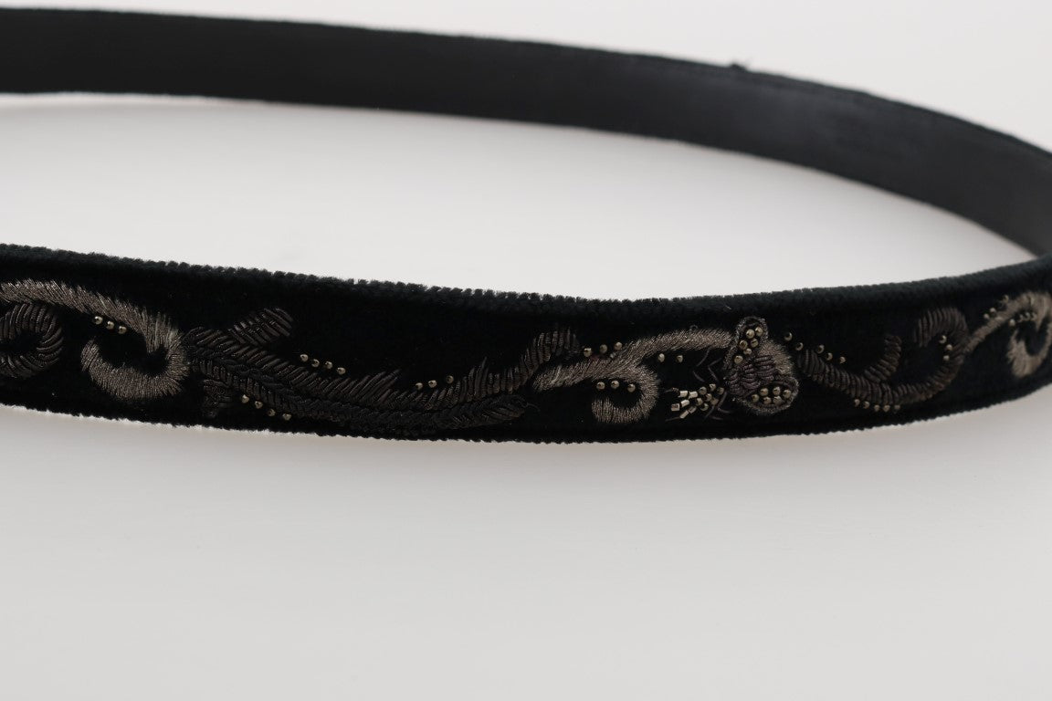 Dolce & Gabbana Elegant Black Cotton-Leather Men'S Belt