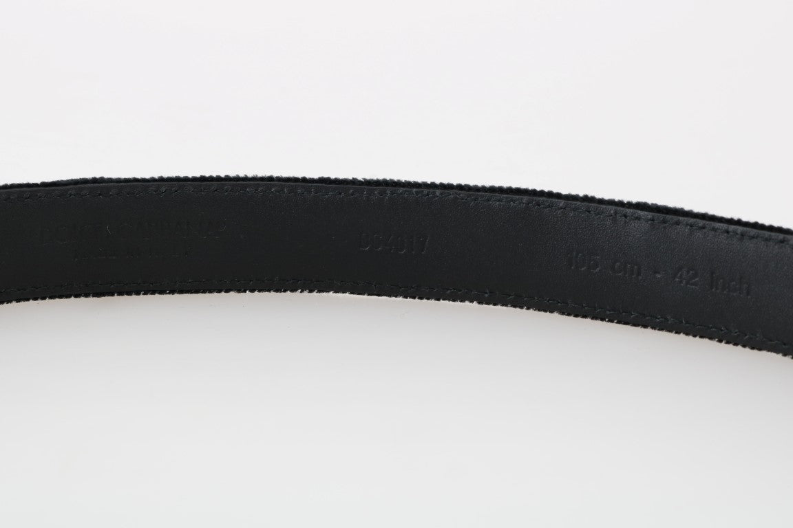 Dolce & Gabbana Elegant Black Cotton-Leather Men'S Belt