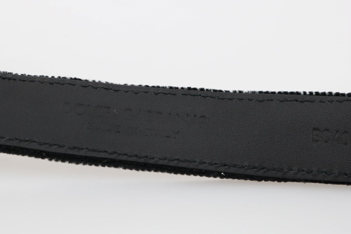 Dolce & Gabbana Elegant Black Cotton-Leather Men'S Belt