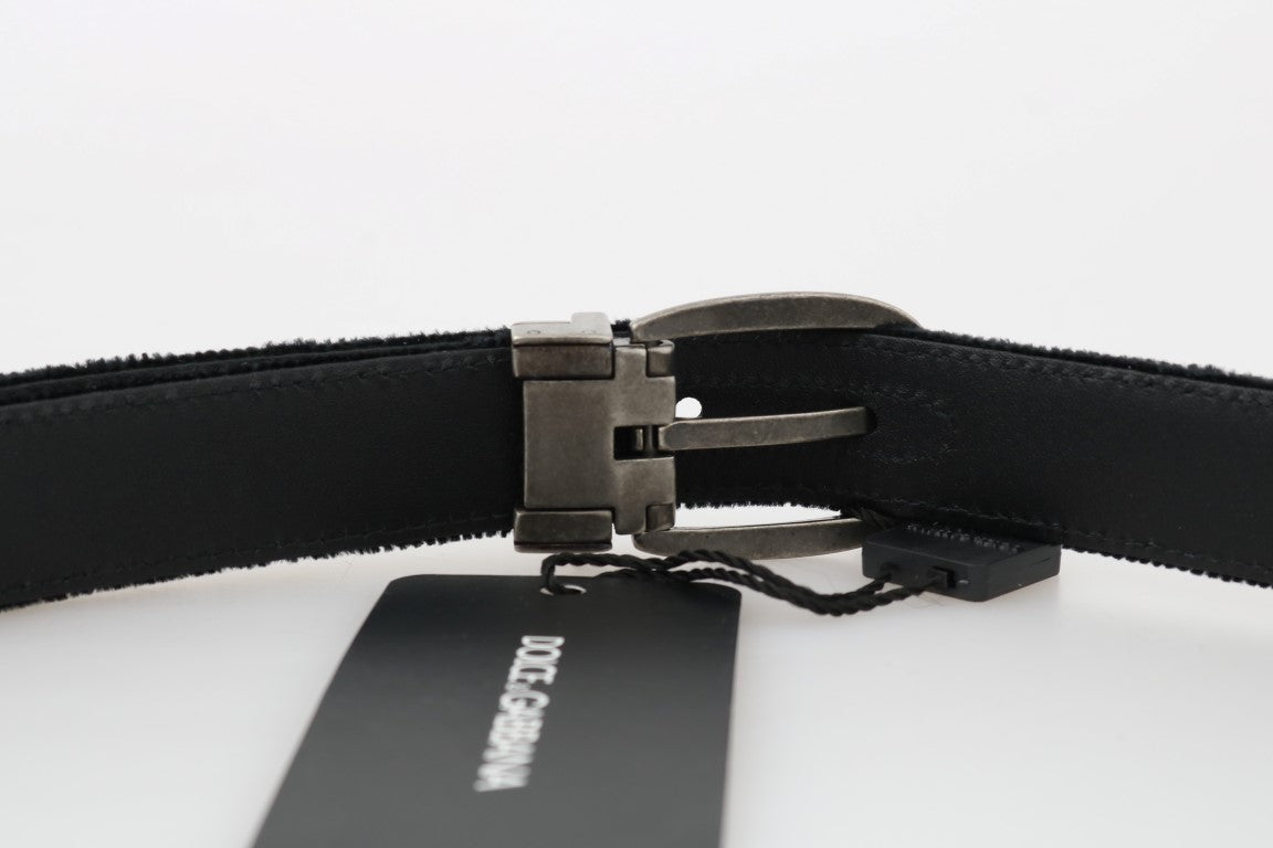 Dolce & Gabbana Elegant Black Cotton-Leather Men'S Belt