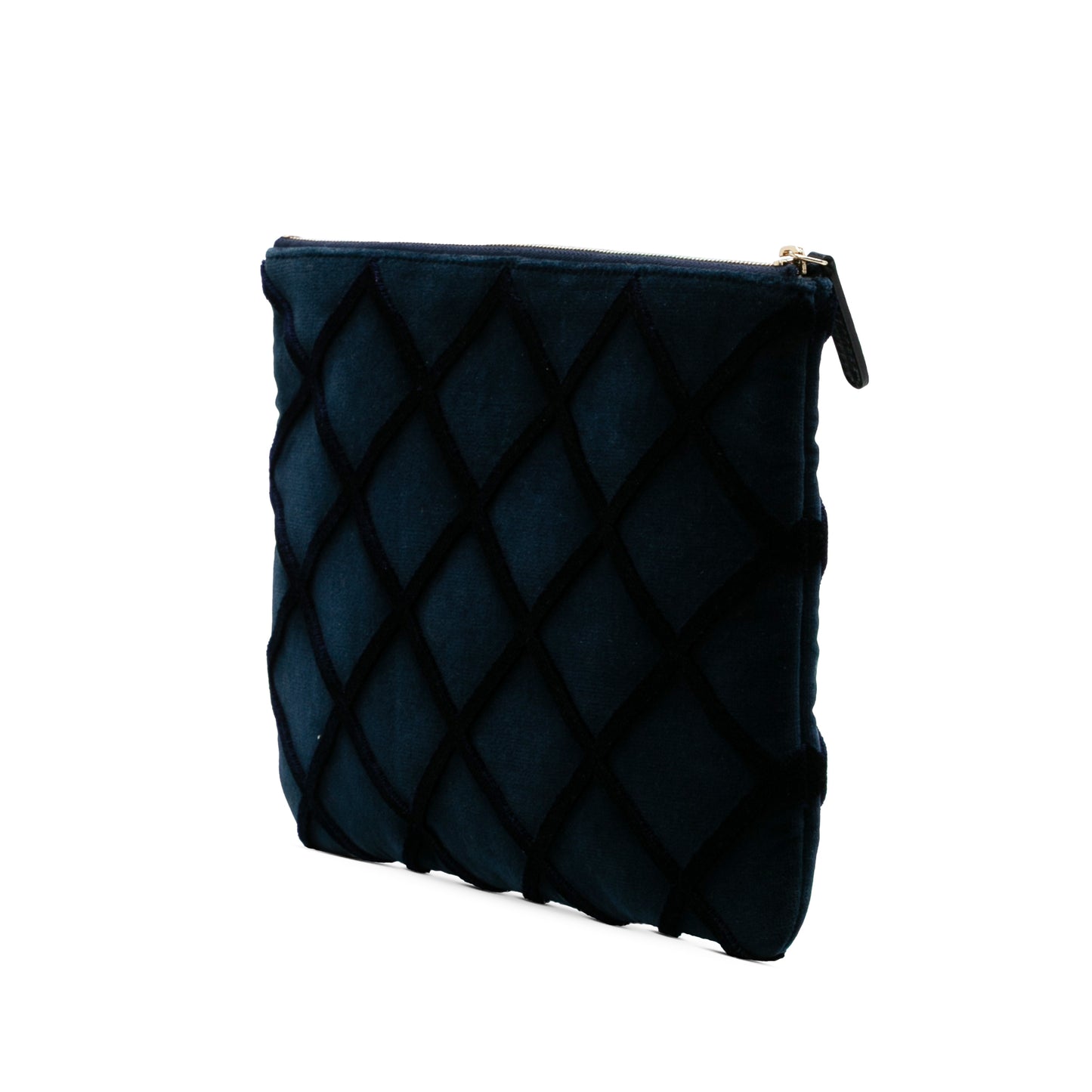 Chanel Cc Medium Quilted Velvet Cosmetic Case