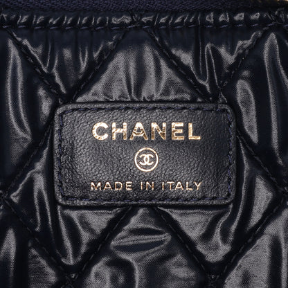 Chanel Cc Medium Quilted Velvet Cosmetic Case