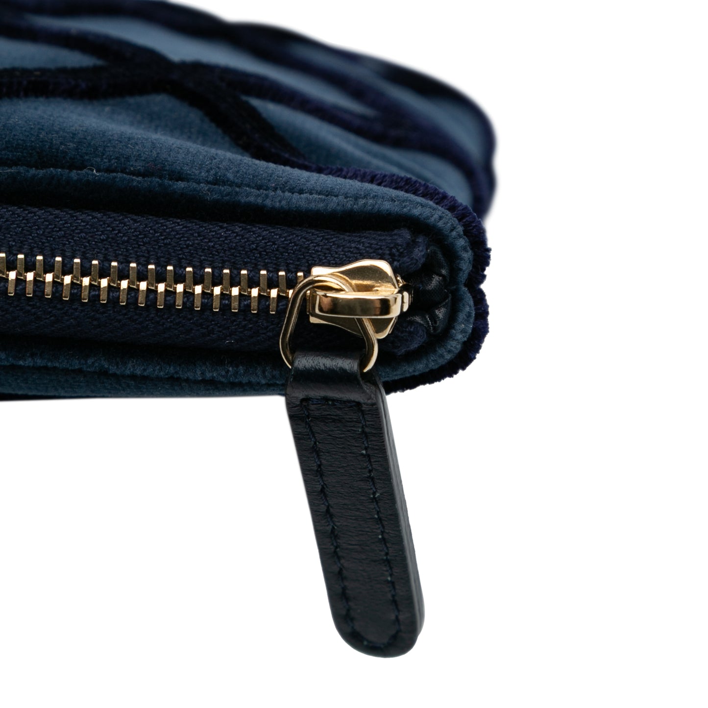 Chanel Cc Medium Quilted Velvet Cosmetic Case