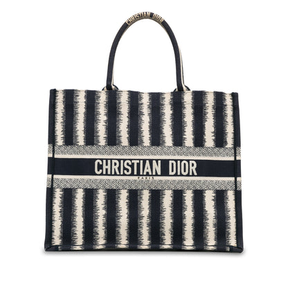 Dior Large Striped Book Tote
