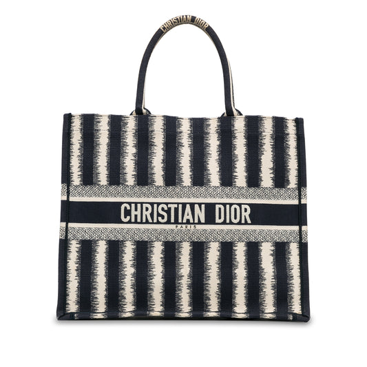 Dior Large Striped Book Tote