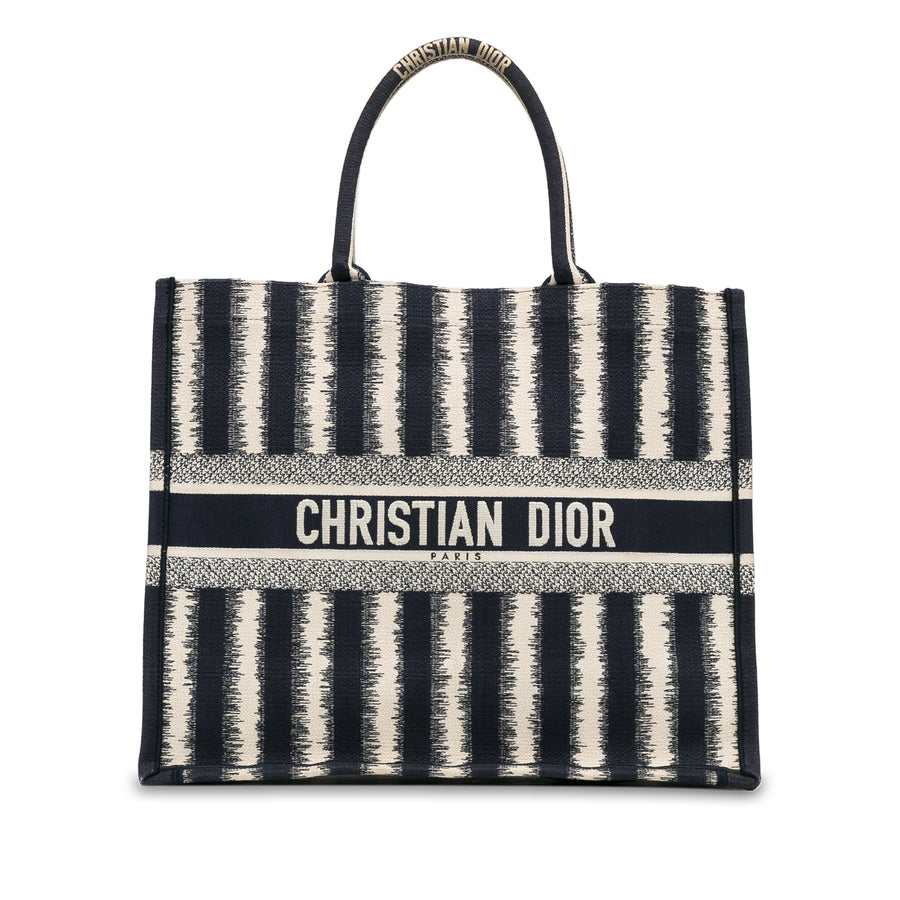 Dior Large Striped Book Tote