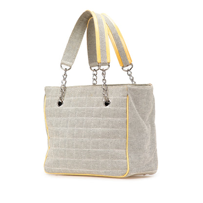 Chanel Cc Camellia No. 5 Choco Bar Canvas Tote