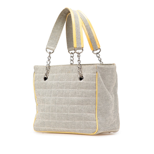Chanel Cc Camellia No. 5 Choco Bar Canvas Tote
