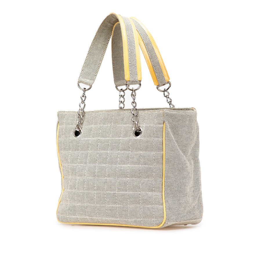 Chanel Cc Camellia No. 5 Choco Bar Canvas Tote