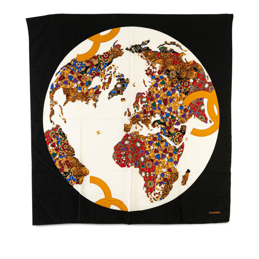 Chanel Gripoix Globe Silk Scarf (20935)