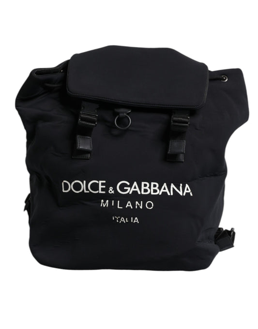 Dolce & Gabbana Black Neoprene Nylon Dg Logo School Backpack Bag