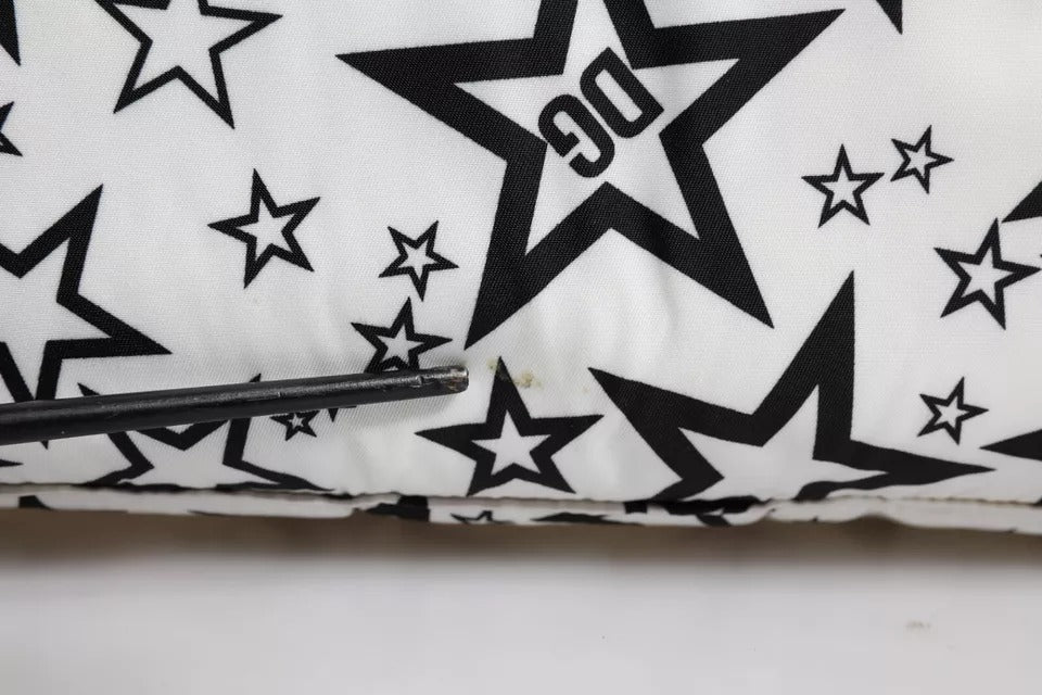 Dolce & Gabbana White Dg Stars Print Nylon School Backpack Bag