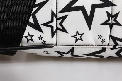Dolce & Gabbana White Dg Stars Print Nylon School Backpack Bag