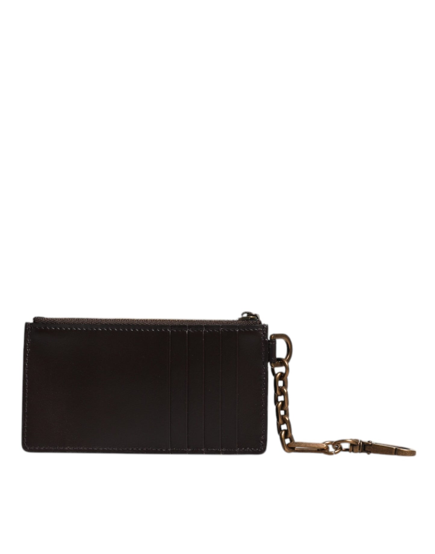 Dolce & Gabbana Brown Exotic Leather Dg Logo Card Holder Wallet