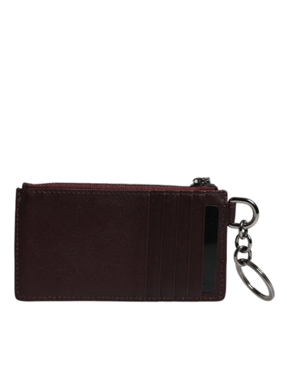 Dolce & Gabbana Brown Calfskin Leather Dg Logo Card Holder Wallet