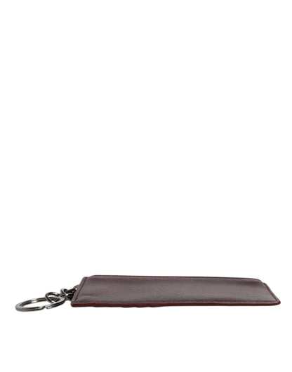 Dolce & Gabbana Brown Calfskin Leather Dg Logo Card Holder Wallet