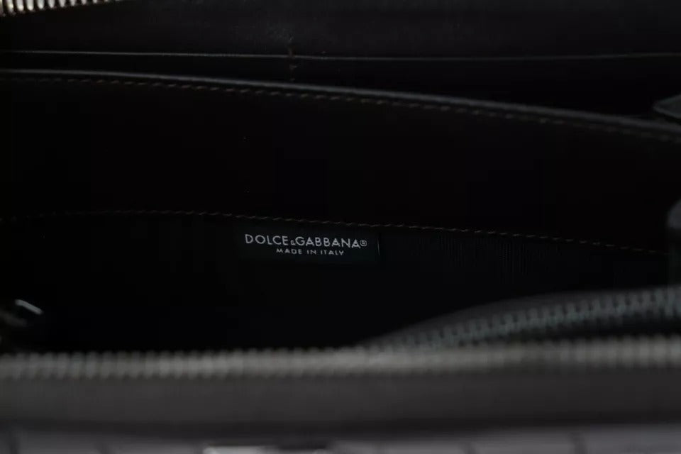 Dolce & Gabbana Black Exotic Leather Bifold Card Holder Wallet