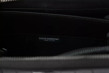 Dolce & Gabbana Black Exotic Leather Bifold Card Holder Wallet