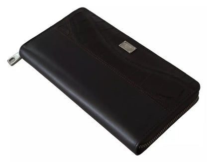 Dolce & Gabbana Black Exotic Leather Bifold Card Holder Wallet