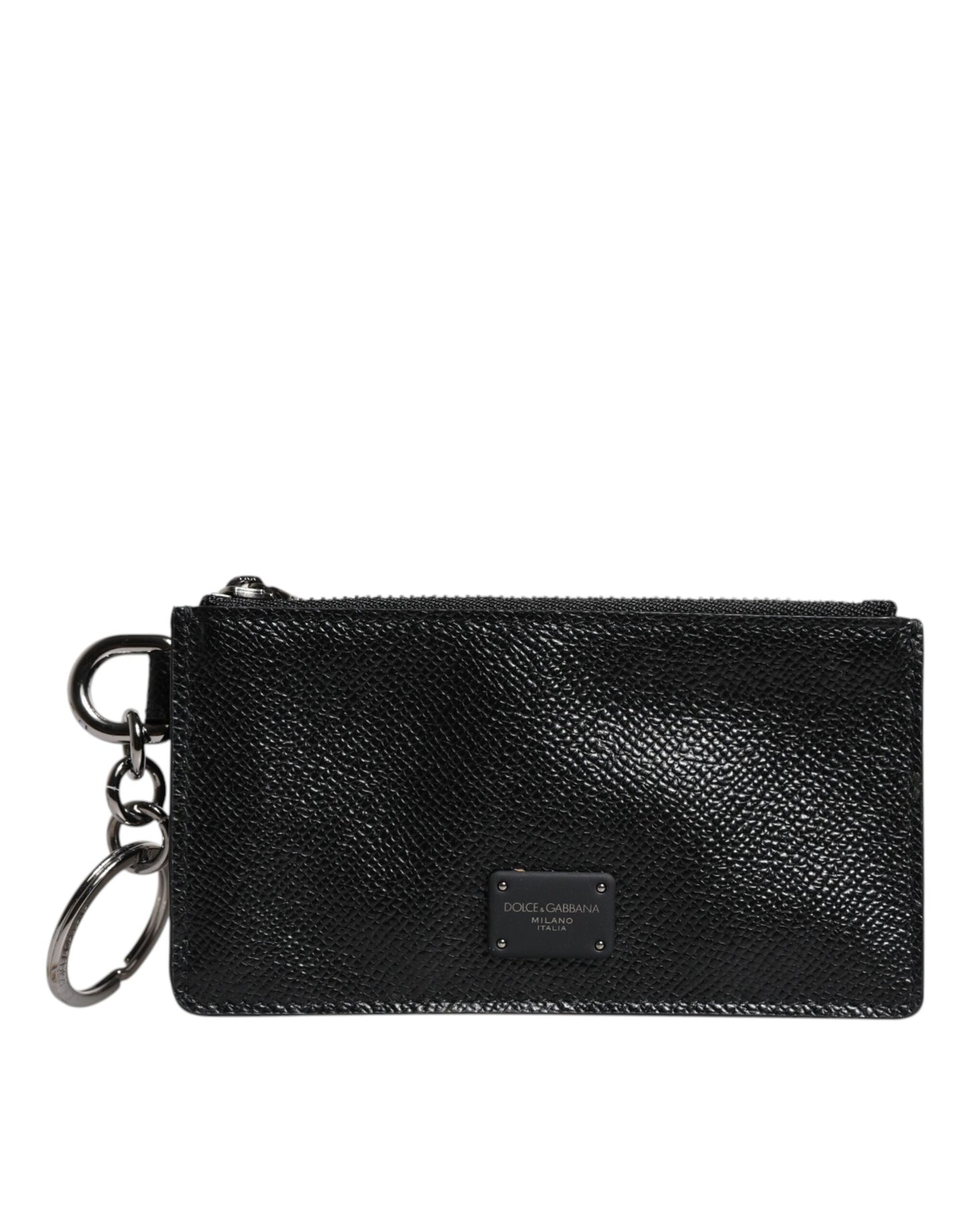 Dolce & Gabbana Black Calfskin Leather Dg Logo Card Holder Wallet