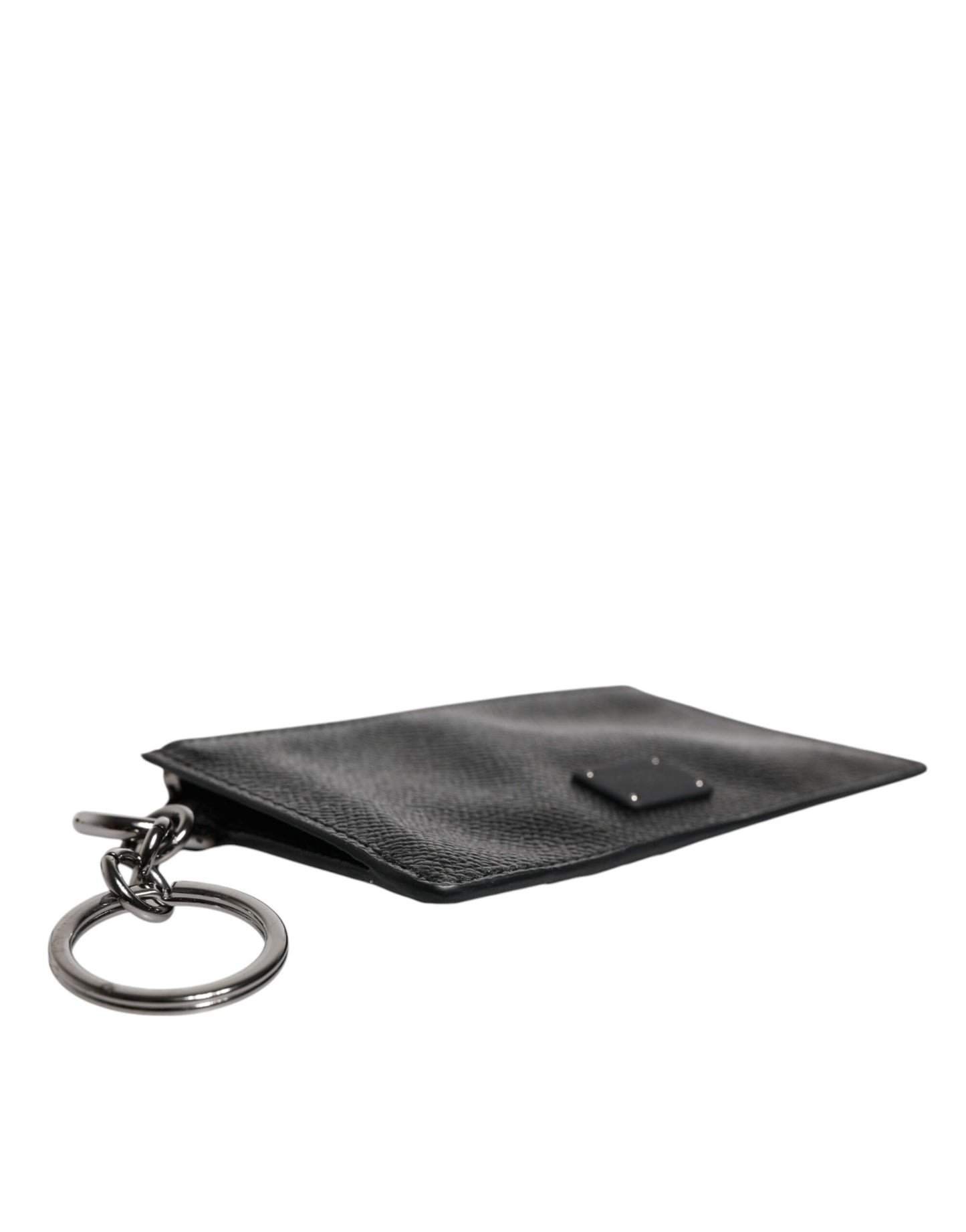 Dolce & Gabbana Black Calfskin Leather Dg Logo Card Holder Wallet