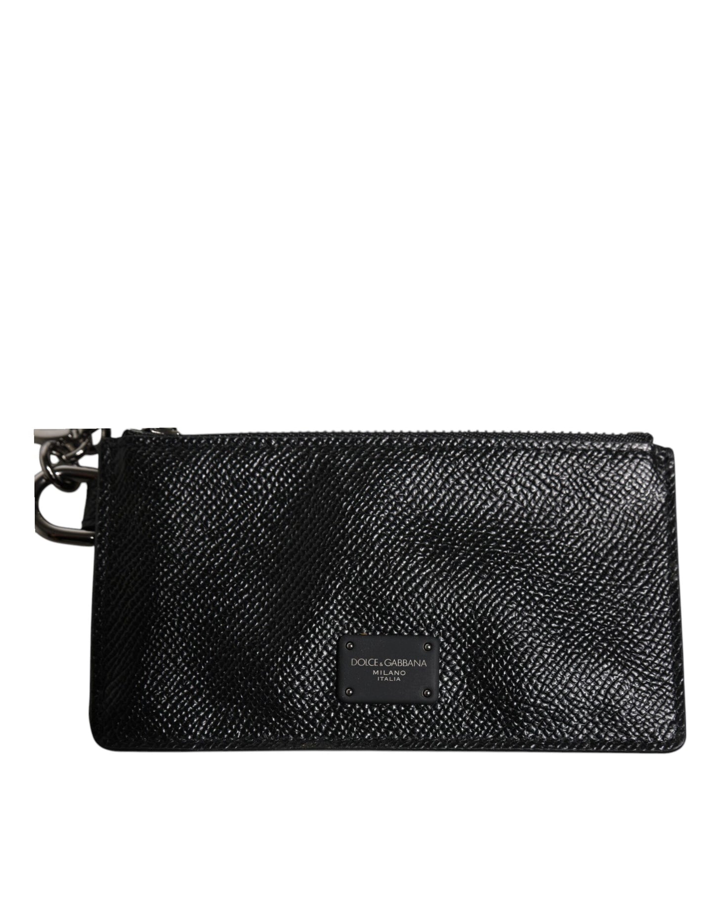 Dolce & Gabbana Black Calfskin Leather Dg Logo Card Holder Wallet