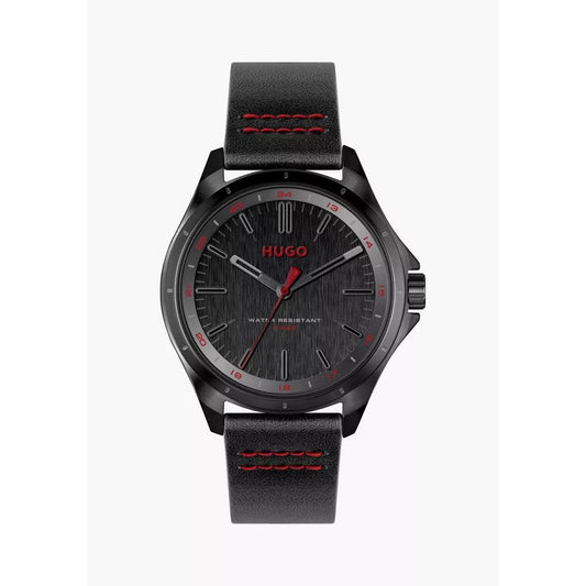 Black Leather Watch