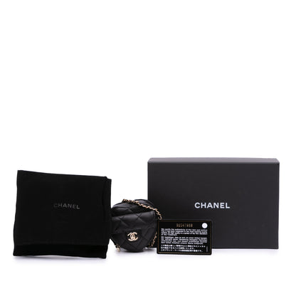 Chanel Lambskin Cc In Love Heart Necklace Bag