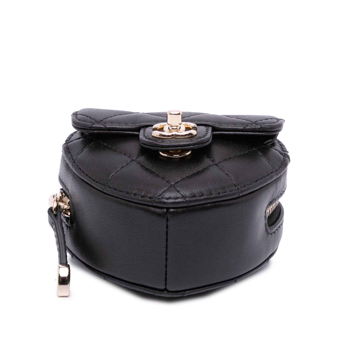 Chanel Lambskin Cc In Love Heart Necklace Bag