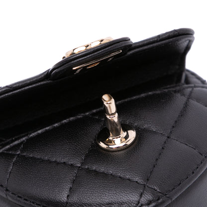 Chanel Lambskin Cc In Love Heart Necklace Bag