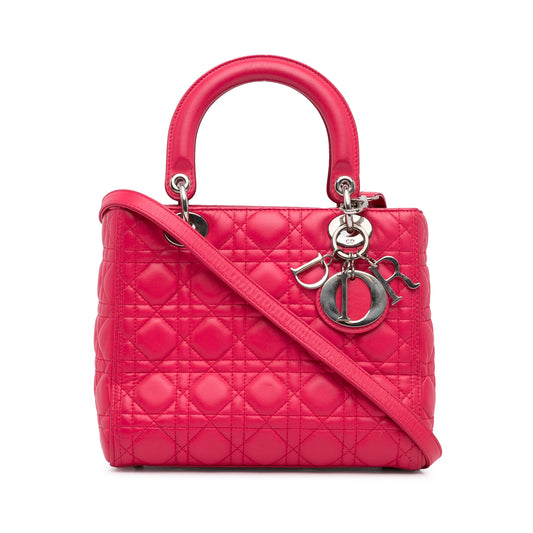 Dior Medium Lambskin Cannage Lady Dior