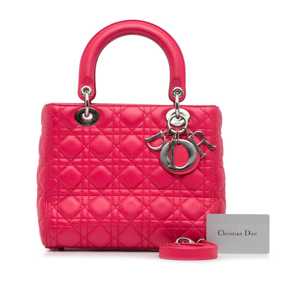 Dior Medium Lambskin Cannage Lady Dior