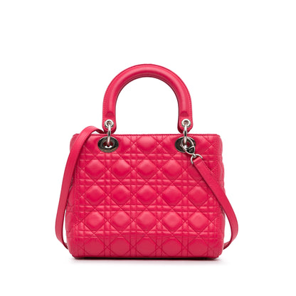 Dior Medium Lambskin Cannage Lady Dior