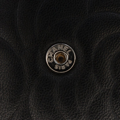 Chanel Camellia Embossed Lambskin Wallet On Chain