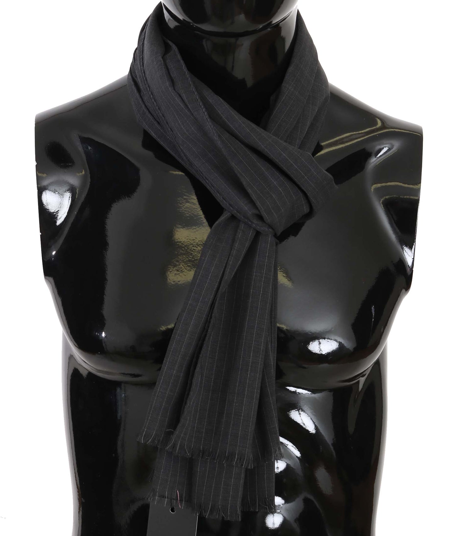 Dolce & Gabbana Elegant Gray Striped Wool Men'S Scarf