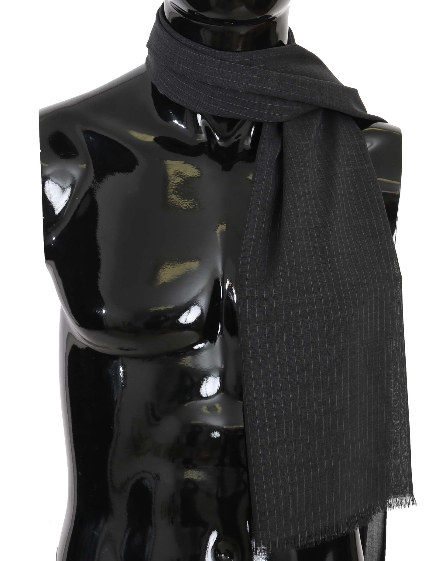 Dolce & Gabbana Elegant Gray Striped Wool Men'S Scarf
