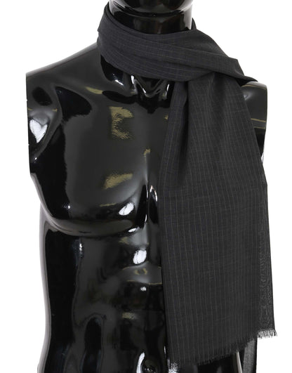 Dolce & Gabbana Elegant Gray Striped Wool Men'S Scarf