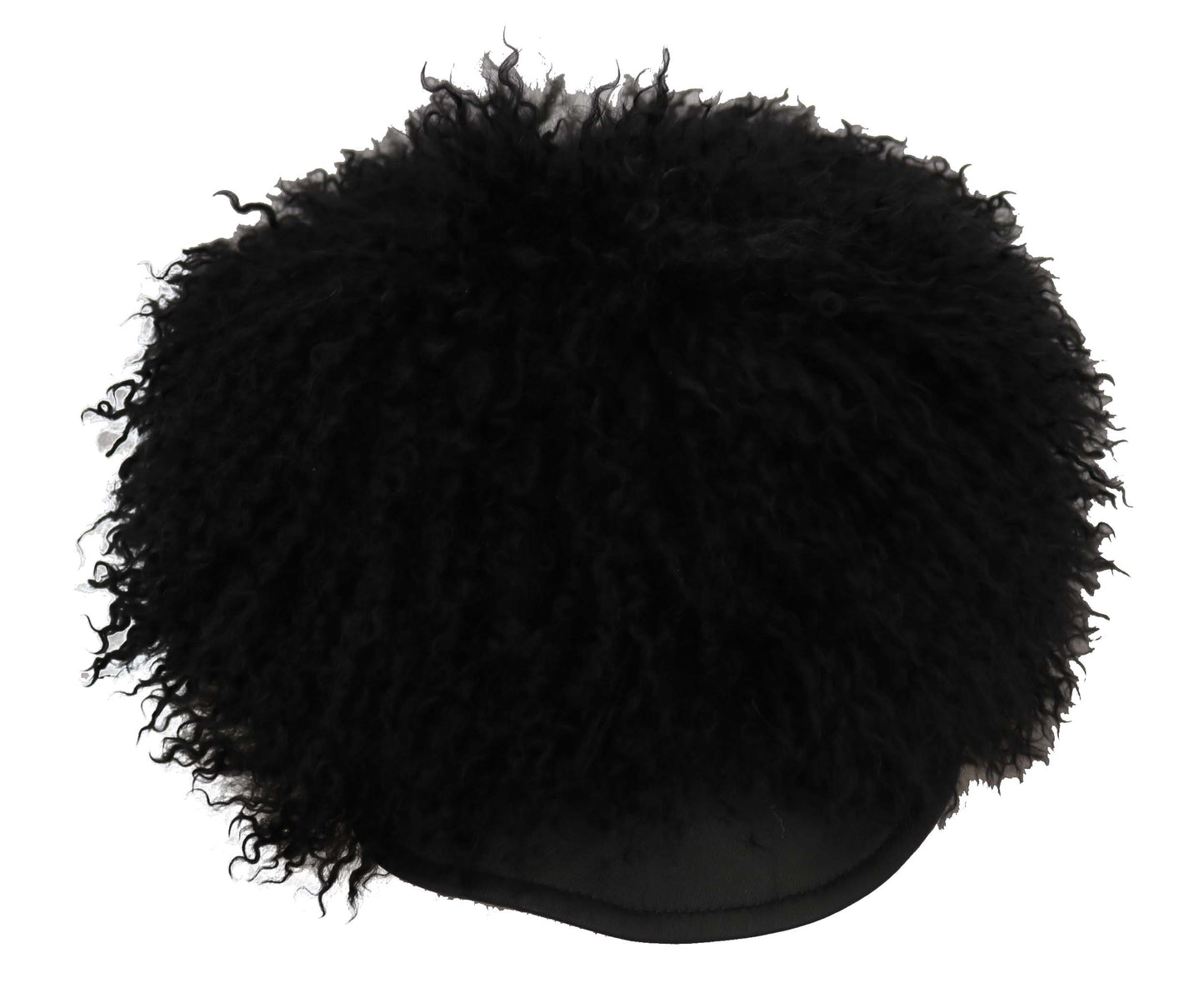 Dolce & Gabbana Chic Black Gatsby Cap In Tibet Lamb Fur
