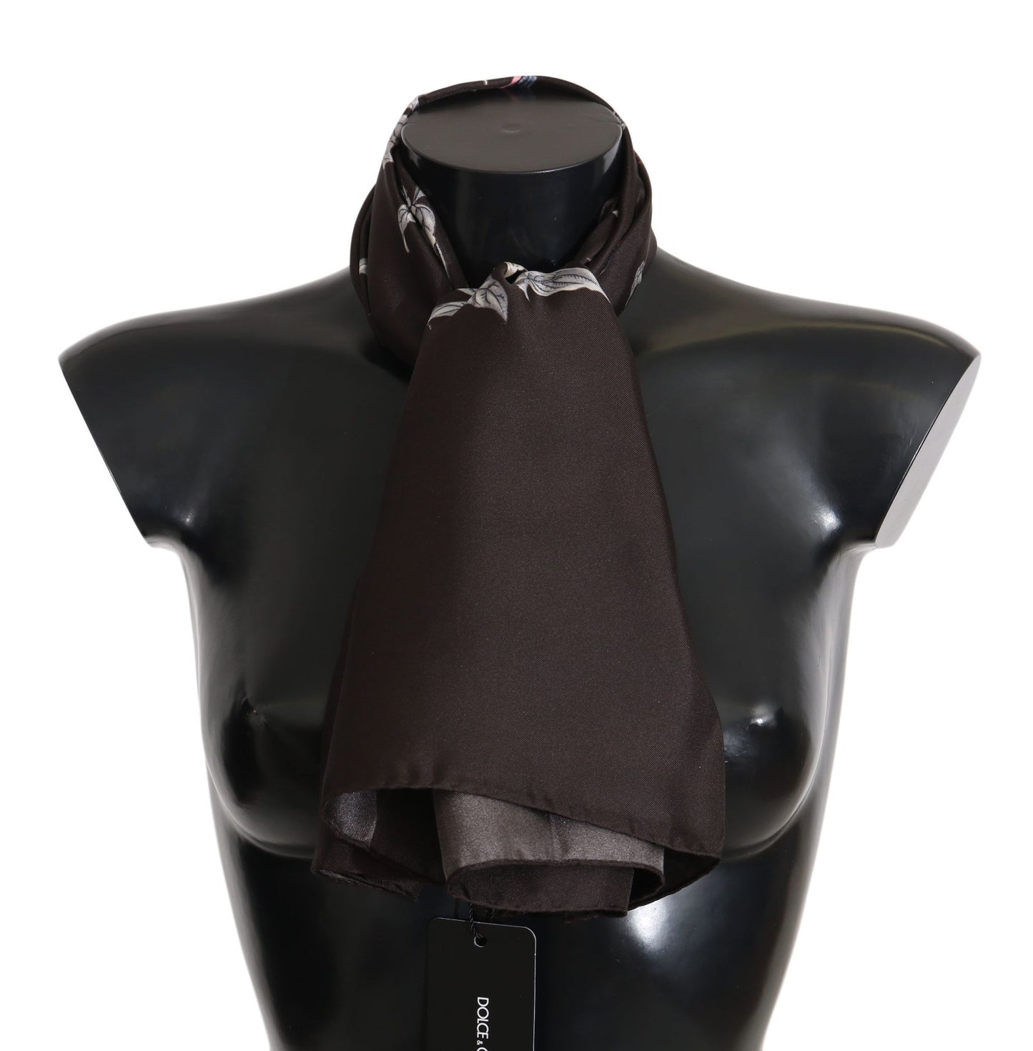 Dolce & Gabbana Elegant Silk Scarf Wrap In Luxe Brown