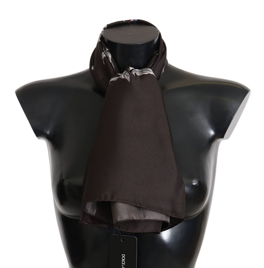 Dolce & Gabbana Elegant Silk Scarf Wrap In Luxe Brown