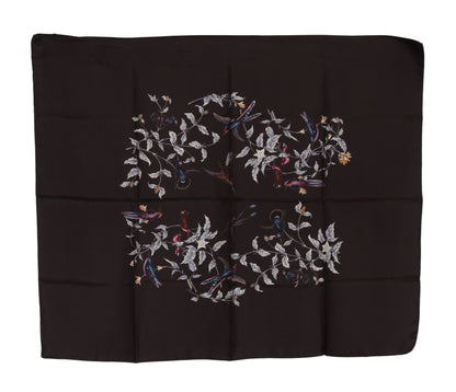 Dolce & Gabbana Elegant Silk Scarf Wrap In Luxe Brown