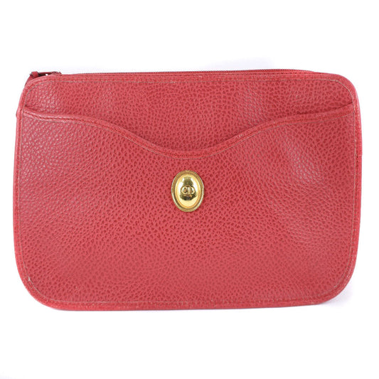 Dior Red Leather Clutch