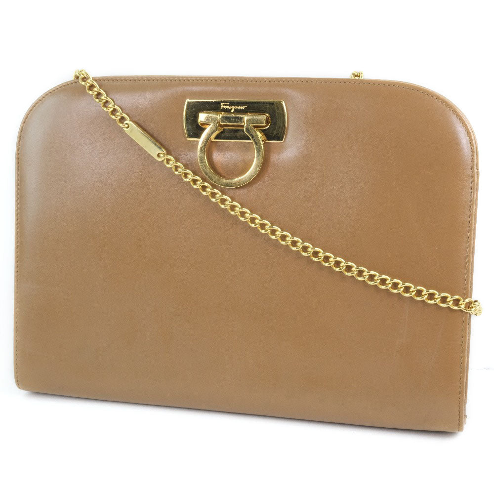 Salvatore Ferragamo Brown Leather Shoulder