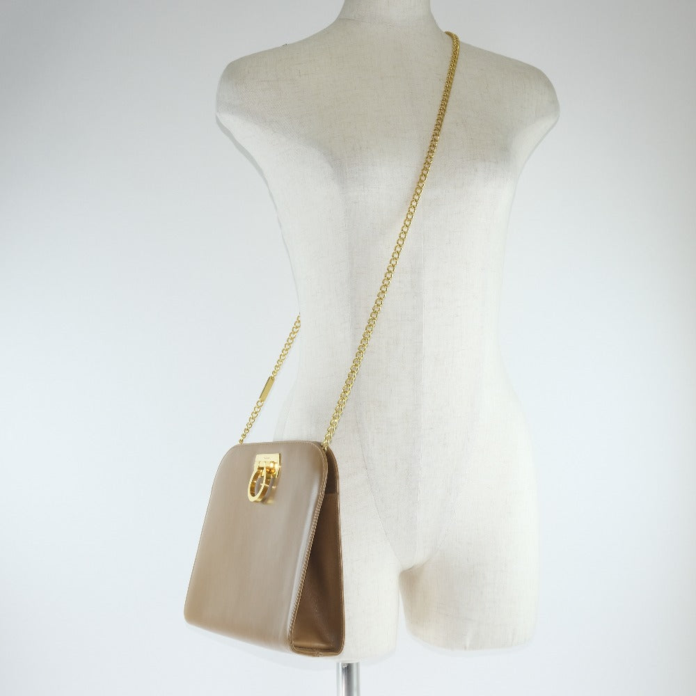 Salvatore Ferragamo Brown Leather Shoulder