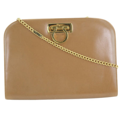 Salvatore Ferragamo Brown Leather Shoulder