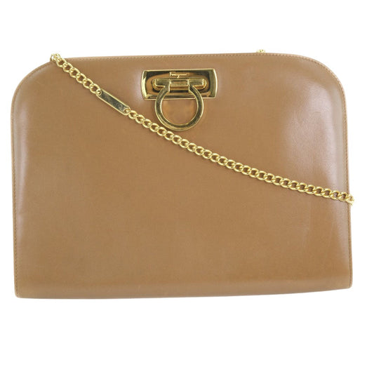 Salvatore Ferragamo Brown Leather Shoulder