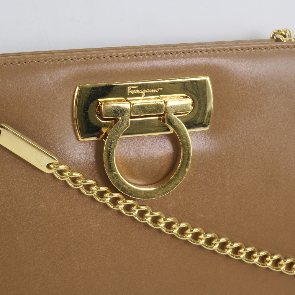Salvatore Ferragamo Brown Leather Shoulder